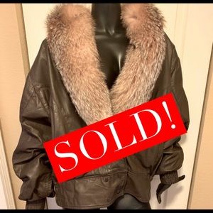 Worn2X BĒAutiful Fox Dark Taupe Leather Jacket L